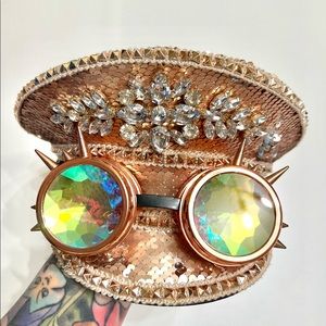 Sequin steam punk hat